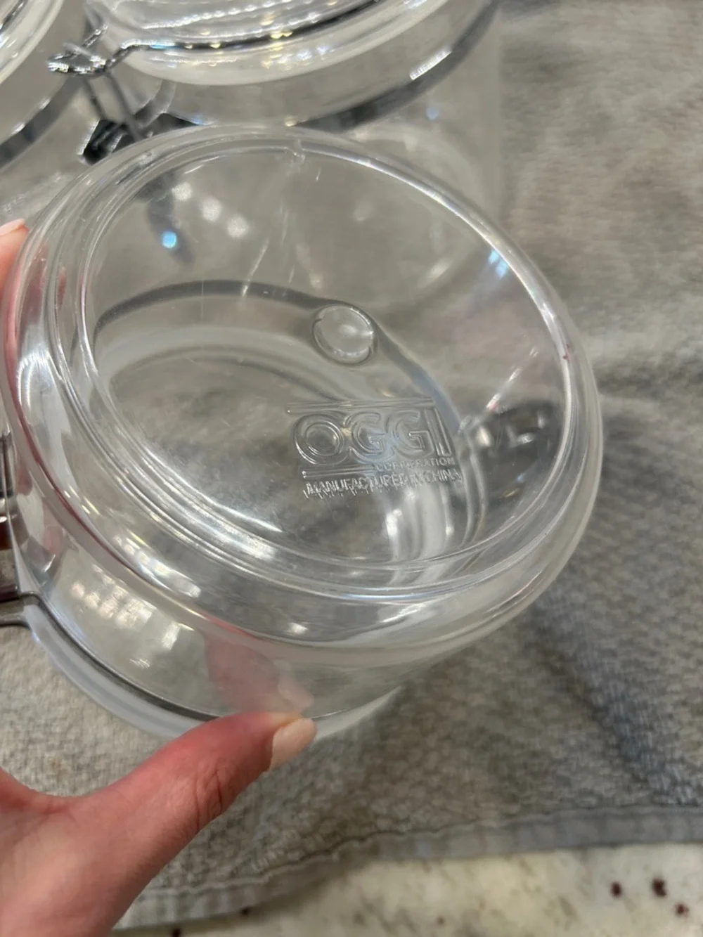 Clear Airtight plastic Canisters with Silver Hardware (Set of 3)